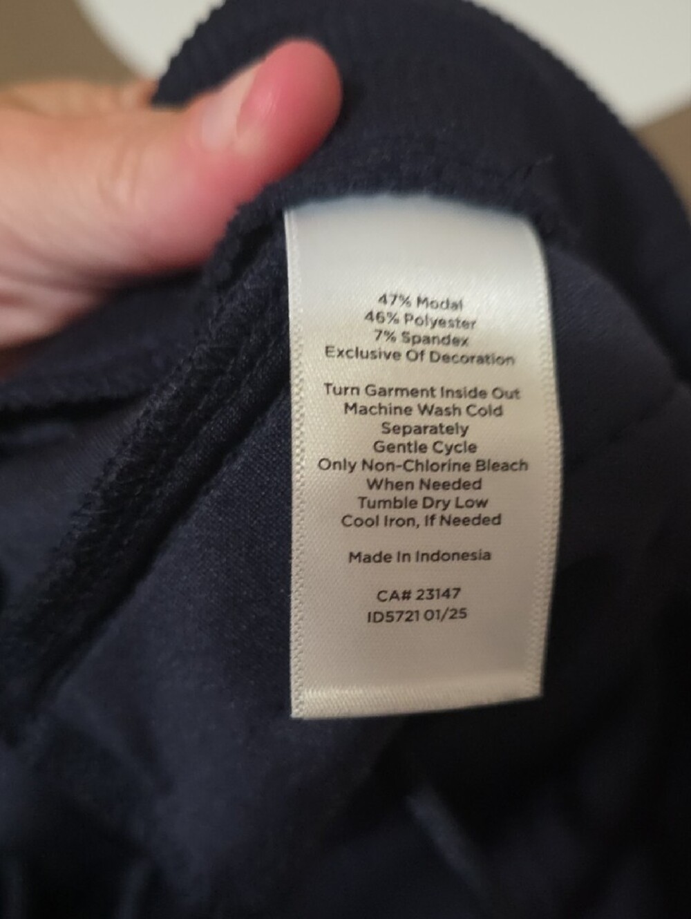 Navy Track Pants with White Contrast Stripes - Picture 8 of 9